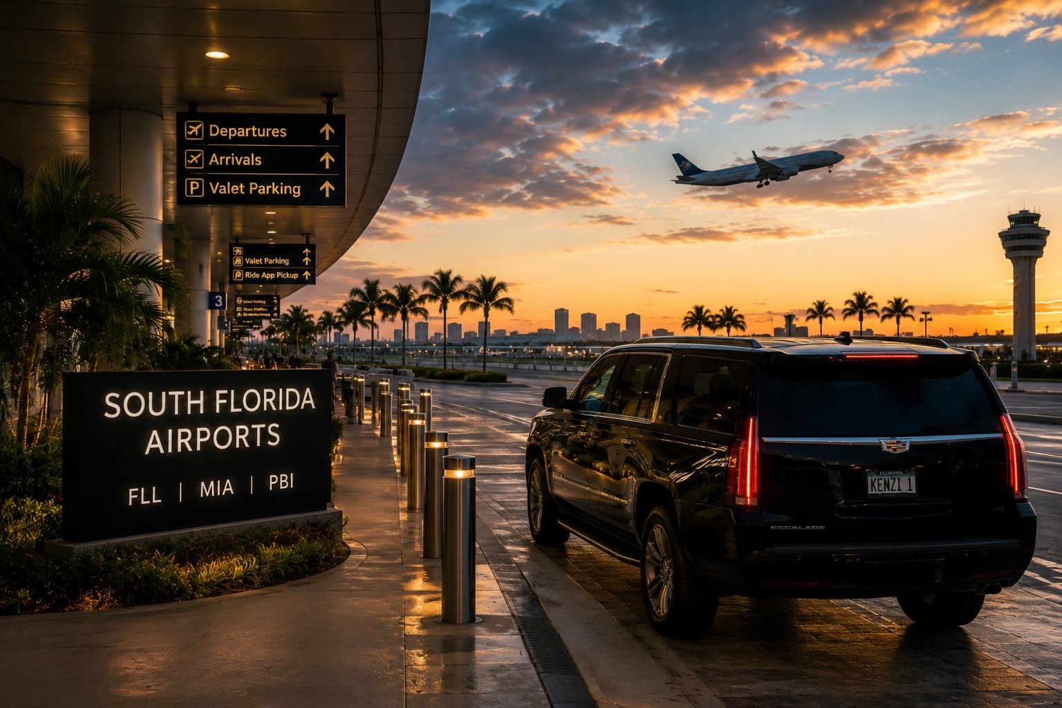South Florida Airports luxury chauffeur and black SUV transportation